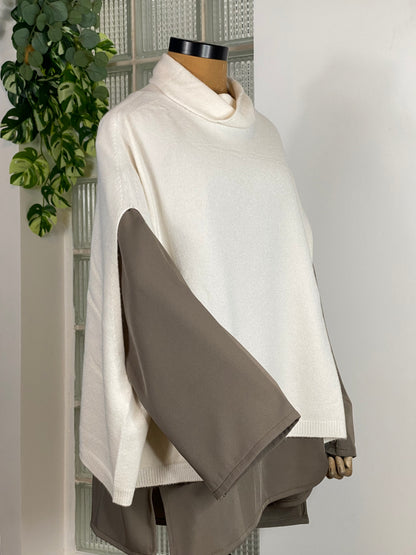 PONCHO SOFT BLANC CASSE