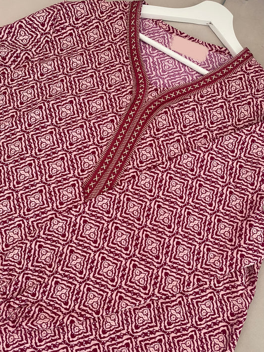 Robe d’intérieur motifs rose